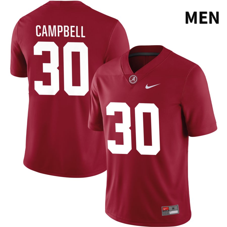 Alabama Crimson Tide Men's Jihaad Campbell #30 NIL Crimson 2022 NCAA Authentic Stitched College Football Jersey LF16S05IK